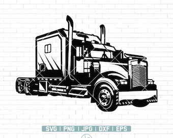 Semi Truck Svg 2 | Truck Svg | Big Truck Svg | Semi Truck Stencil | Truck Driver svg | Semi Truck Svg | Trucker Svg | Png Dxf Jpg Eps