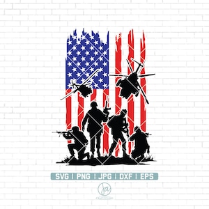 US Soldier SVG Datei | Militärsoldaten mit Flagge Svg | Veteran Soldat svg | Militärsvg | US Flagge svg | Militär png | Soldat Schnittdatei