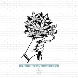 Cannabis Bouquet Svg | Cannabis Bouquet Illustration | Unkraut Strauß Svg | Marihuana Svg | Weed Svg | Cannabis Svg | Weed Cut-Dateien