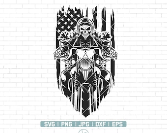 US Biker Skull Svg | US Biker Svg | Biker Skull Svg | biker Clipart | Skull Clipart | Biker Shirt | American Biker | Motorbike Svg File