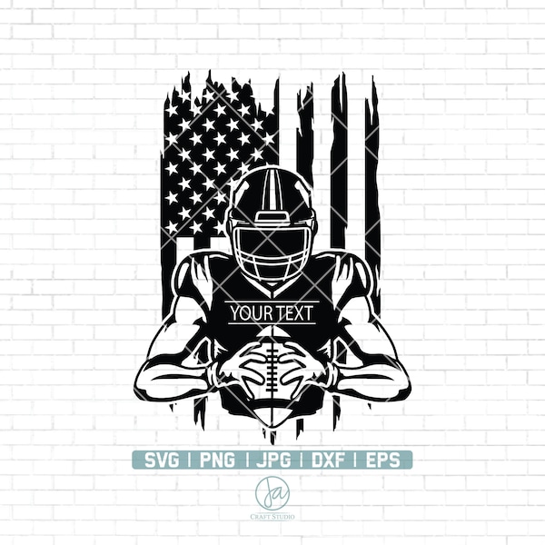 American Football Player Svg File | Football Svg | Football Png | Football Team | Football Mom | Football Season Svg |  Cricut Cutting Files