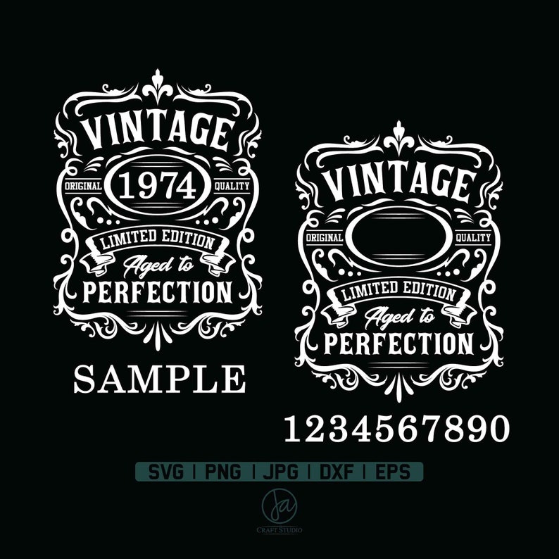 Birthday Vintage Svg Aged to perfection svg Limited edition Svg Birthday premium quality t-shirt Instant Download Png Dxf Jpg Eps zdjęcie 1