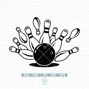 Bowling Svg | Bowling Clipart | Bowling Png | Bowling Shirt SVG | Bowling Files for Cricut | Instant Download | Png Dxf Jpg Eps