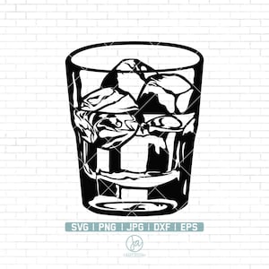 Whiskey SVG | Whiskey Glass SVG | Alcohol Svg | Glass of Whiskey Svg | Alcohol Cipart | Booze svg | Liquor svg | Clipart | Vector | Png Dxf