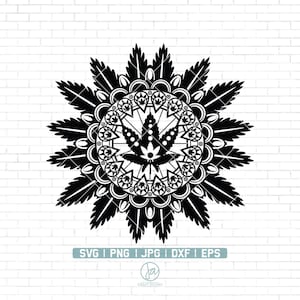 Weed Leaf Mandala Svg | Mandala Cannabis Svg | Mandala Weed Svg | Weed Svg | Cannabis Svg | Marijuana Svg | Weed Leaf Svg | Mandala Cut File