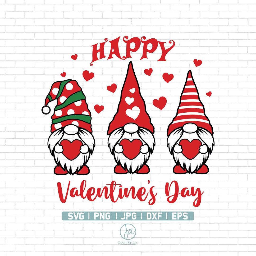 Valentines Day Sv | Three Gnomes Svg | Gnomes Svg | Gnome Svg ...