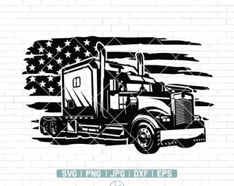 US Semi Truck Svg 2 | Truck Svg | Big Truck Svg | Semi Truck Stencil | Truck Driver svg | Semi Truck Svg | Trucker Svg | Png Dxf Jpg Eps