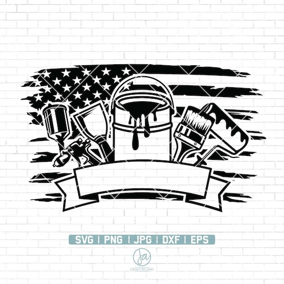 US Painting Tools Svg Painting Tools Clipart Paint Brush Etsy