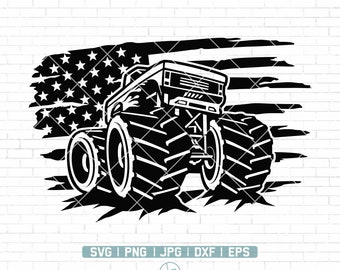 US Monster Truck svg / Big Truck Svg / Truck Clipart / Truck Cutting Files / Monster Truck Driver svg / Extreme Truck svg / Png Dxf Jpg Eps