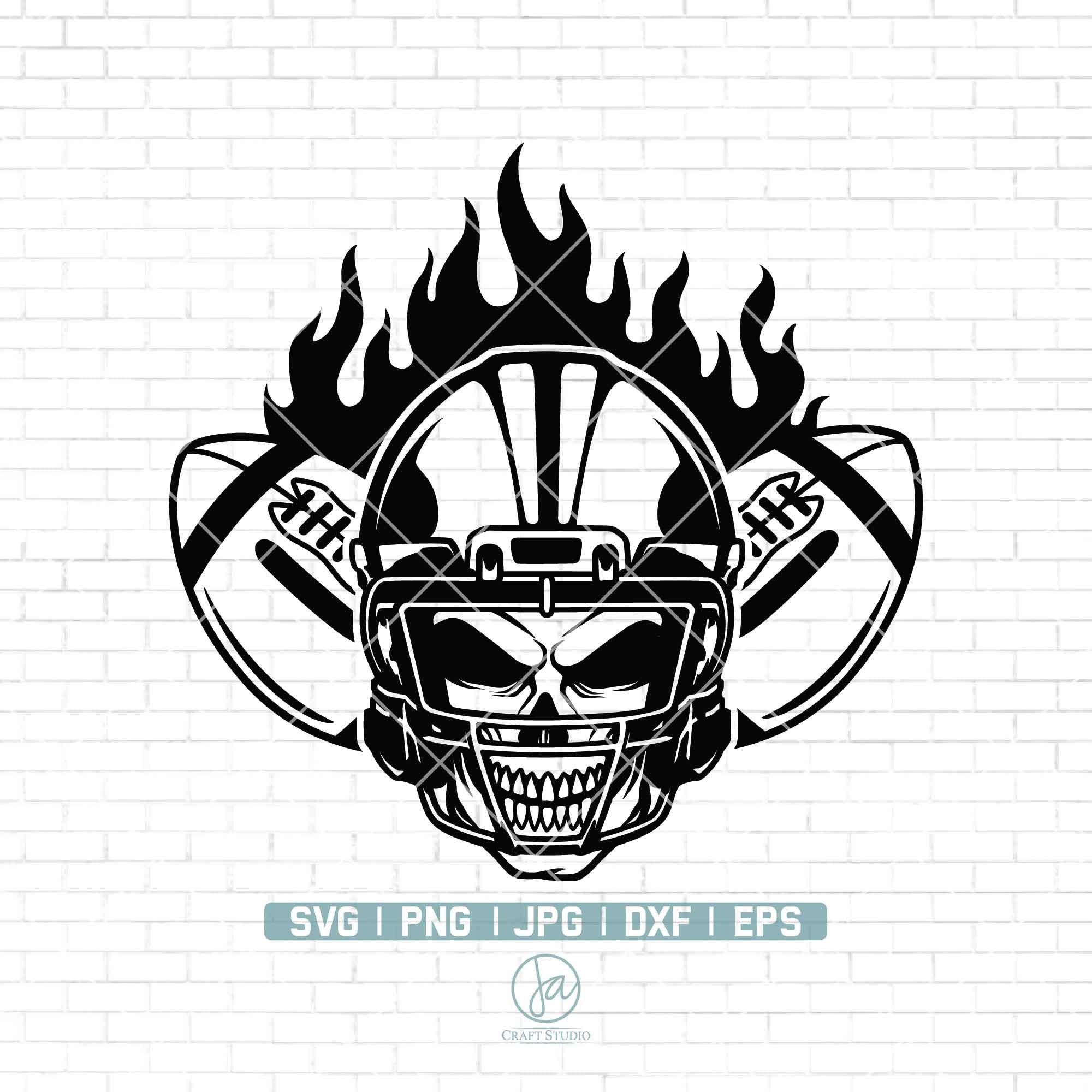 Skull Football Svg | American Football Skull Svg | Football Skull Svg |  Football Svg | Football Png | Sports Gear Equipment | Png Dxf Eps