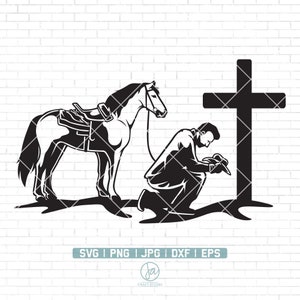 Cowboy Kneeling at cross svg | Kneeling svg | Kneeling Praying | Kneeling Cowboy svg | Rodeo Boy svg | Western Cowboy Svg | Cowboy Svg File