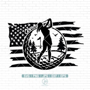 US Golfing Svg | Golf Player Svg | Golf Svg | Golfer Silhouette | Golf Club Svg | Golf Ball Svg | Golf Monogram Svg | Golf Shirt Svg | Png