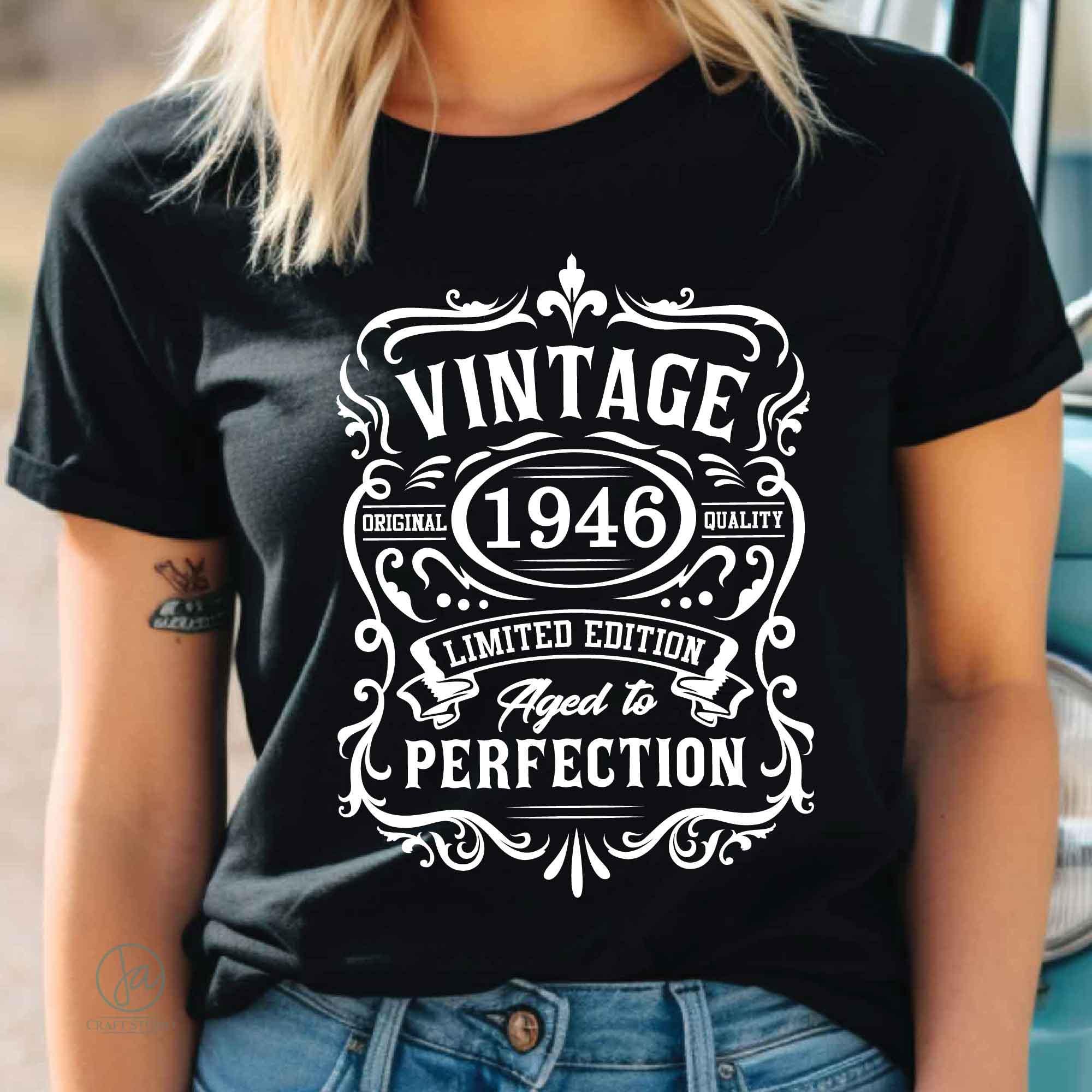 Cityone T-Shirt Donna 100% Cotone '1978 Aged To Perfection' - Maglietta Regalo 44 Anni Compleanno, Vestibilità Aderente