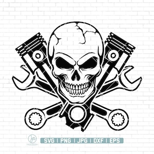 Skull Mechanic Svg Png, Skull Svg, Mechanic Svg, Wrenches Svg, Tools Svg, Repair Svg, Skull Svg, Digital Download, Sublimation Designs