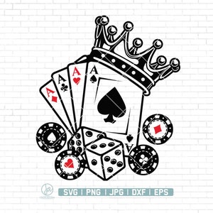 Playing Cards Svg, Poker Cards svg, Aces SVG, Royal Flush Clip Art, Cards Clip Art, Poker Cards Cut Files Poker Cricut Silhouette, Png Dxf