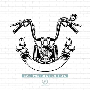 Motorcycle Handle Bars SVG | Handlebars Svg | Motorcycle SVG | Biker Svg | Biker T-Shirt | Cricut & Silhouette | Printable | Png Dxf Eps
