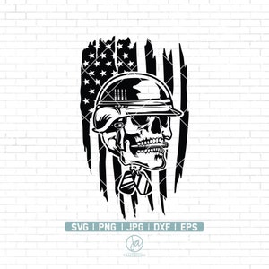 US Soldier Skull Svg File | Army Skull Svg | Usa Veteran svg | US army Svg | US Military Svg | patriotic skull svg | usa flag distressed