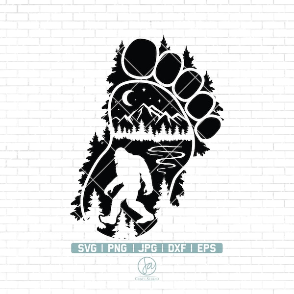 Bigfoot SVG | Big Foot SVG | Wild Monster Svg | Big Foot Svg Cut Files for Cricut | Png Jpg Dxf Eps