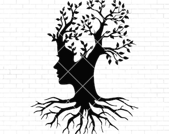 Woman Tree SVG | Women Empowerment SVG | mother nature SVG | Tree With Roots | Cricut Silhouette Cutting File | Printable Clipart Vector
