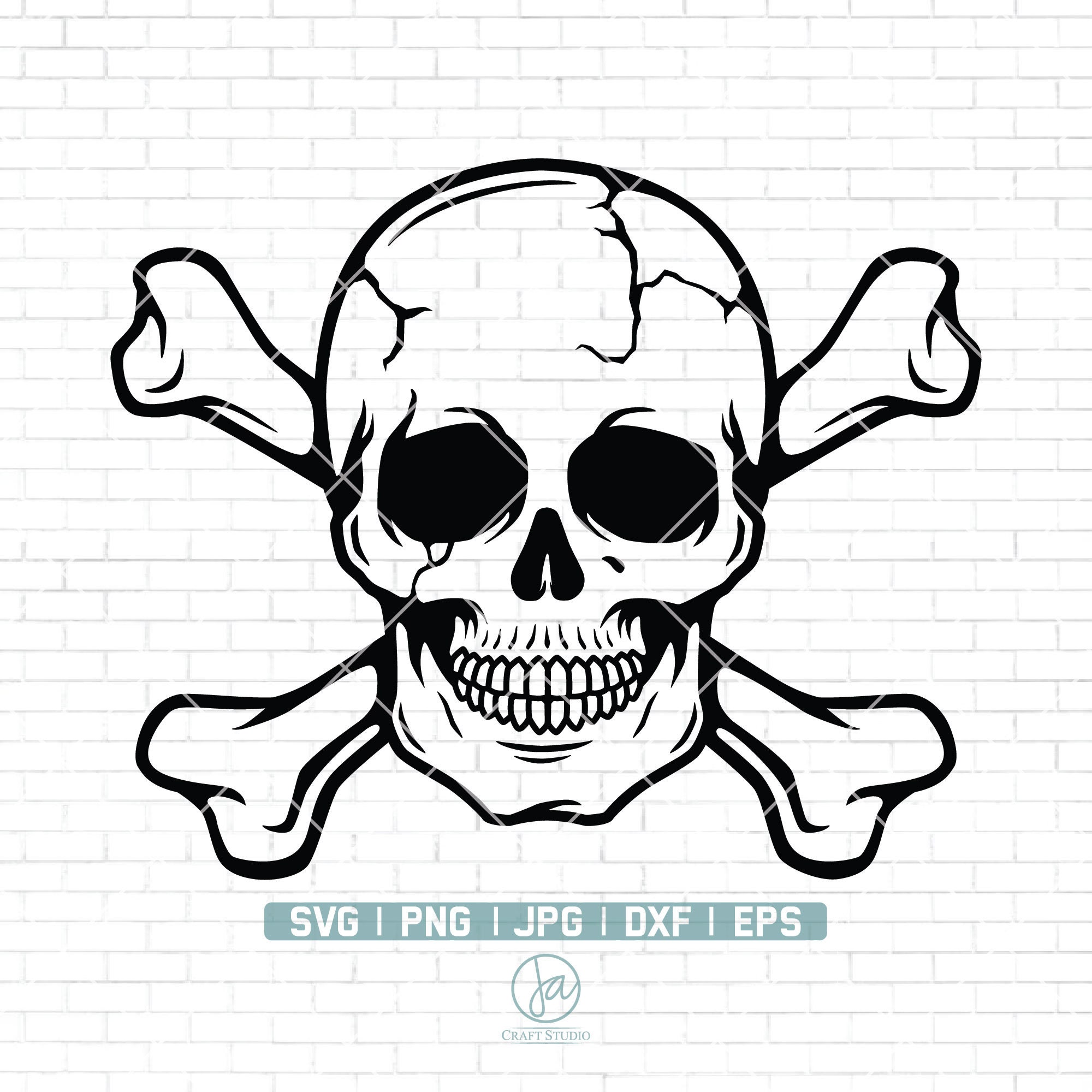 Skull Bones SVG, Pirate Logo Svg, Skull Svg, Skull Dxf, Skull Png ...