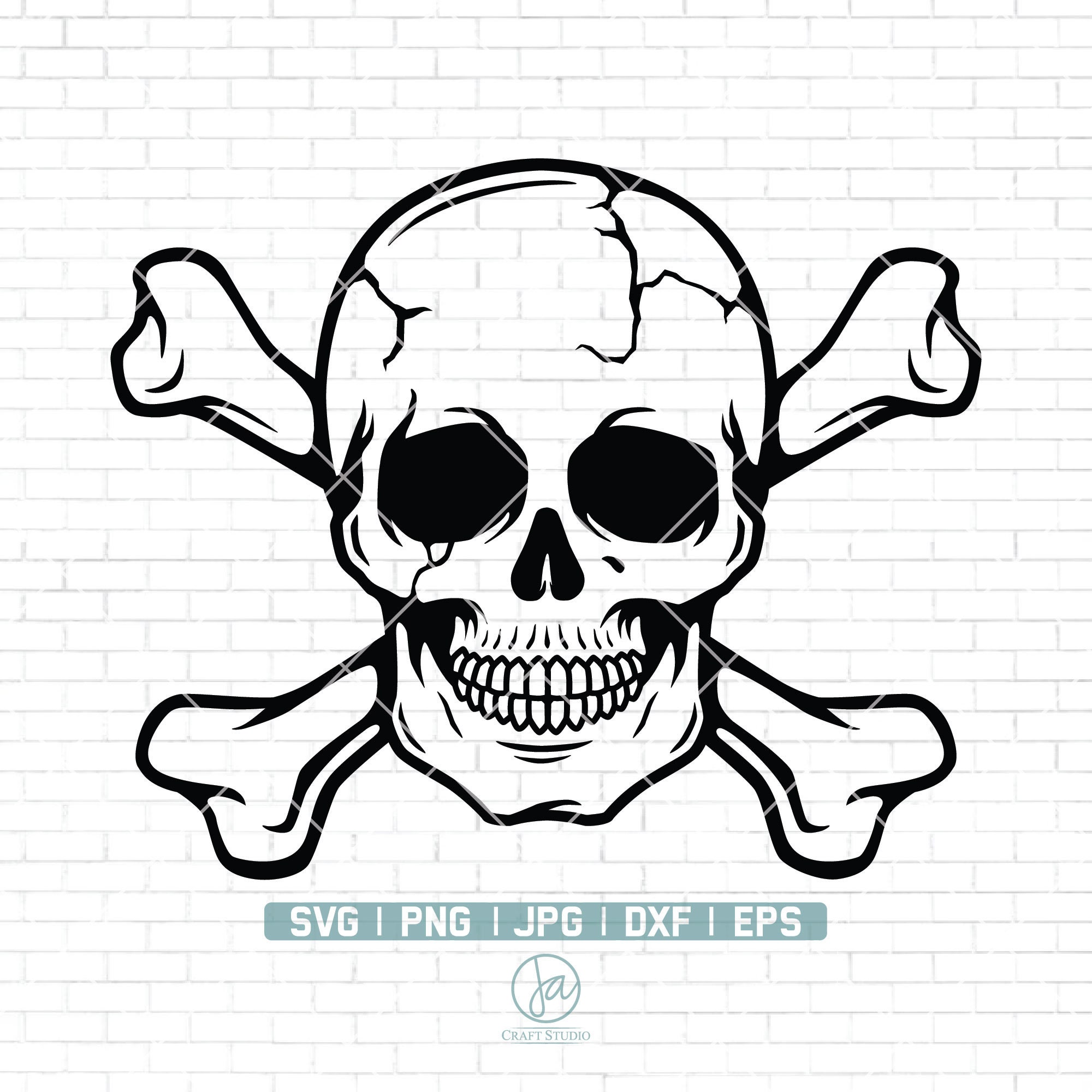 Skull Crossbones Svg Skull Bones Cricut Skull Svg Bones 