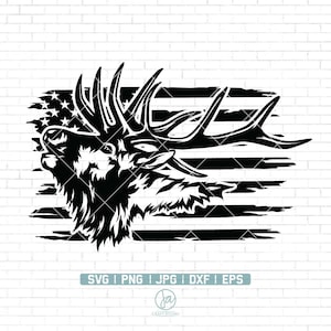 US Elk Deer svg | Elk Antler Svg | Deer Hunter svg | Deer Clipart | Hunting svg | Elk Deer Svg Cut Files for Cricut | Png Dxf Jpg Eps