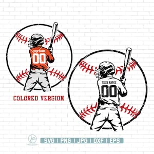 Gepersonaliseerde naam Svg Png, honkbal Kids Svg, honkbalspeler Svg, honkbal Kid Shirt, honkbalshirt, honkbal Clipart, honkbal Stencil