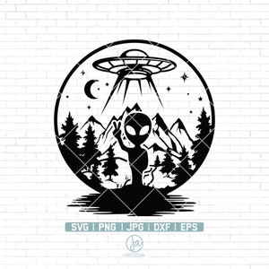 Design PNG E SVG De Alien Em Personagem Ufo Para Camisetas