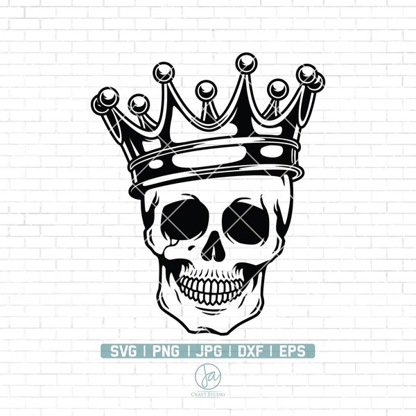 Skull with Crown Svg File | Crown Skull Svg | Skull cut file | Queen King Skull Svg | Halloween Svg | Svg Files for Cricut and Silhouette