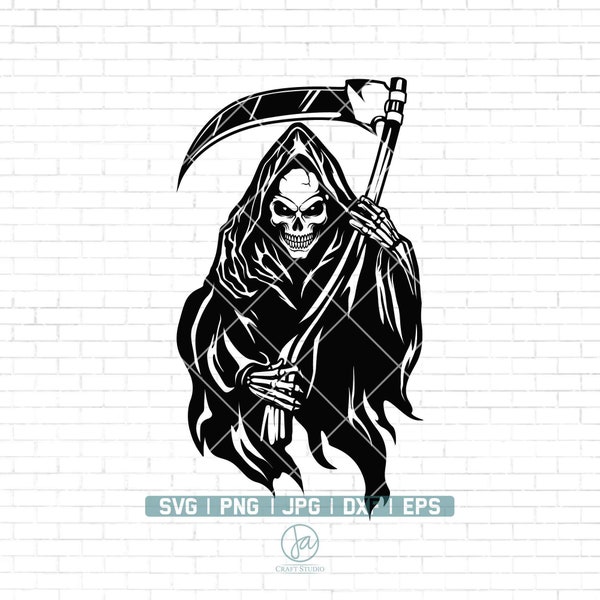 Grim Reaper Svg | Skeleton Svg | Death Svg | Horror T-Shirt | Halloween Svg | Grim Reaper Decal | Cricut & Silhouette | Printable | Png Dxf