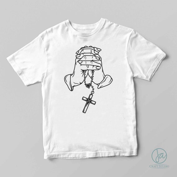 Praying Hands With Cross T Shirt Praying Hands With Cross T Shirt