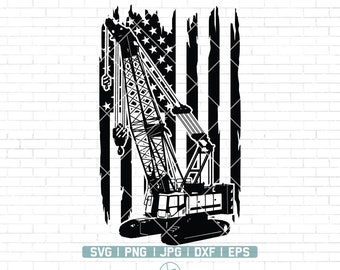 US Kranich Svg | Kranich Clipart | Kranich Bündel | Konstruktionssvg | Bagger svg | Kranichfahrer Svg | Svg Dateien für Cricut und Silhouette