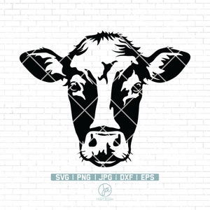 Cow Svg Cut File | Cow head svg | Cow face svg | Farm svg | Cow face png | heifer svg | Cow svg | Cow Clipart | Cow cut file | Cow cricut