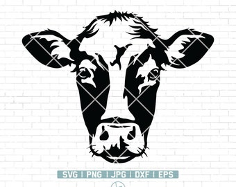 Koe Svg Cut File | Koekop svg | Koe gezicht svg | Boerderij svg | Koe gezicht png | vaars svg | Koe svg | Koe Clipart | Koe gesneden vijl | Koe cricut