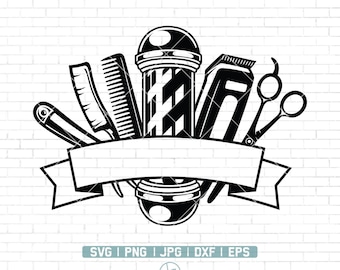 Barbershop Logo SVG | Barber Logo SVG | Barber Svg | Hair Stylist Logo SVG | Hair Stylist Svg | Barber Svg Files for Cricut | Dxf Png Eps