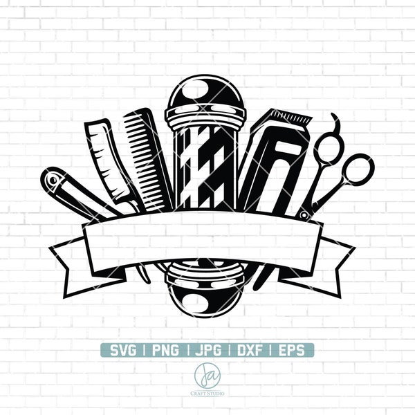 Barbershop Logo SVG | Barber Logo SVG | Barber Svg | Hair Stylist Logo SVG | Hair Stylist Svg | Barber Svg Files for Cricut | Dxf Png Eps