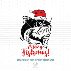 Merry Fishmas SVG / Funny Christmas SVG / Catfish Svg / Holiday Shirt Svg / Catfish Files for Cricut / Catfish Cut Files For Silhouette