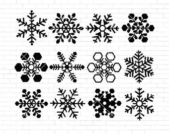Sneeuwvlok SVG-bundel | Sneeuwvlokken voor digitale download | Kerst-SVG | Kerst sneeuwvlok SVG | Winter SVG sneeuwvlokbestand | Cricut | PNG