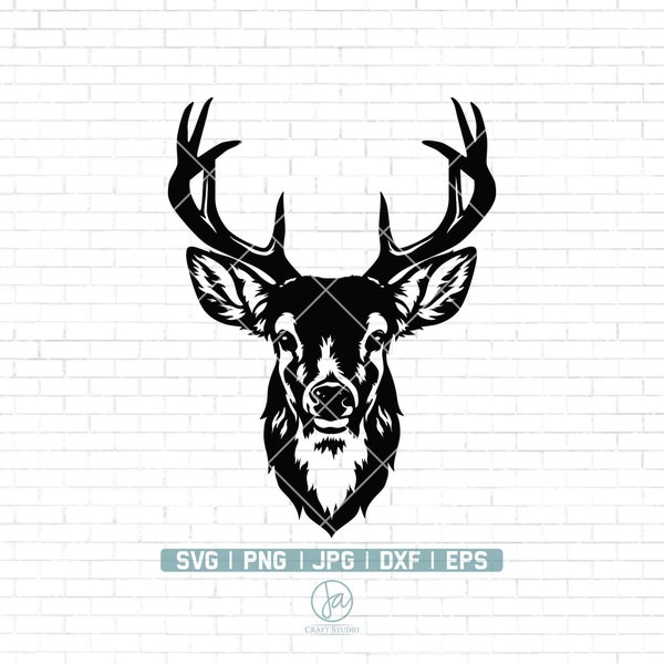 Deer Svg | Deer Head Svg | Deer Hunting Svg | Hunting Svg Files | Animals Svg | Deer Silhouette | Deer Clipart | Deer Vector | Png Dxf Eps