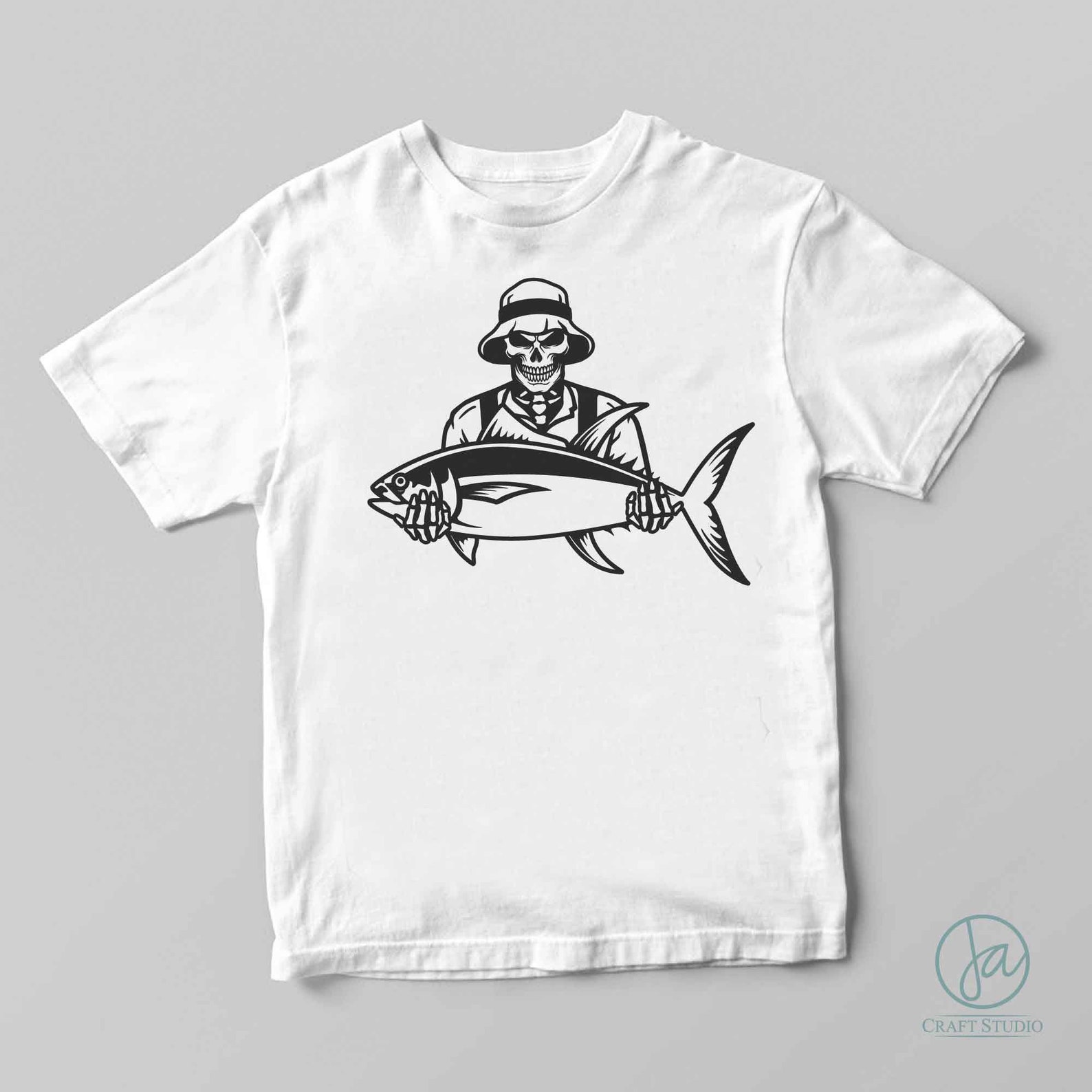 Skeleton Fisherman SVG | Skull Fishing SVG | Tuna Fish Svg | Fishing ...