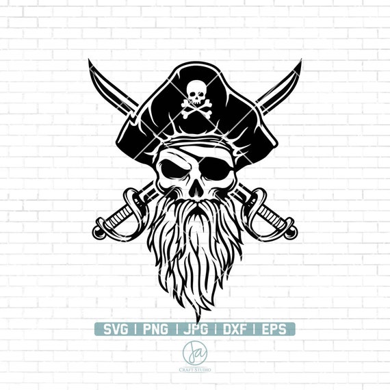 Pirate Skull Svg Pirate Clipart Pirate SVG Skull Svg - Etsy India