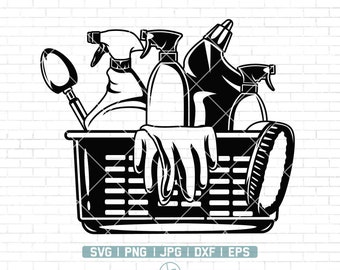 Strumenti di pulizia Svg / Servizio di pulizia Svg / forniture per la pulizia / Servizio di pulizia / Guanti Svg / Glowforge / Laser Cut Files / Png Dxf Jpg Eps