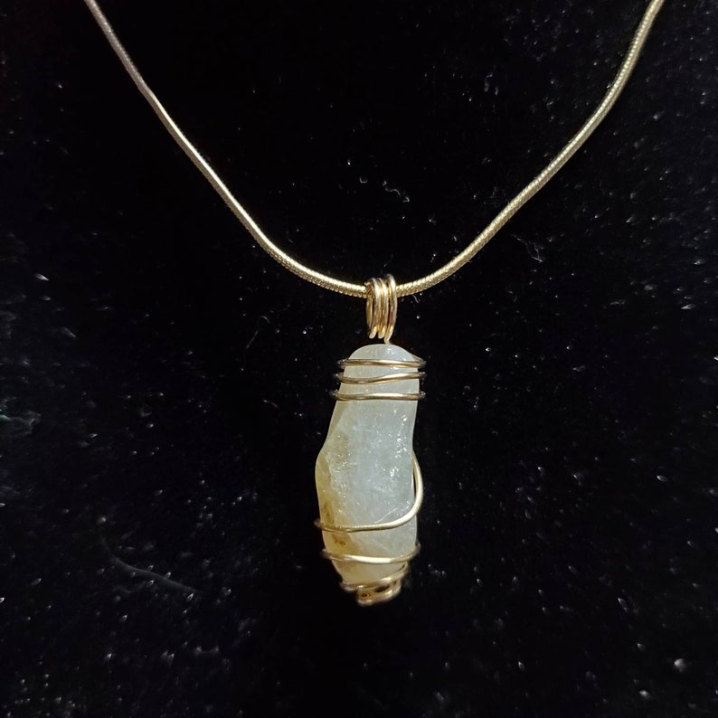 Citrine Crystal wrapped in Champagne Finished Wire image 1