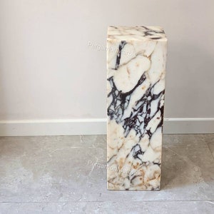Calacatta Viola Marble side table,plinth  italian marble 100% handmade, cube marble, calacatta plinth 1 PCS