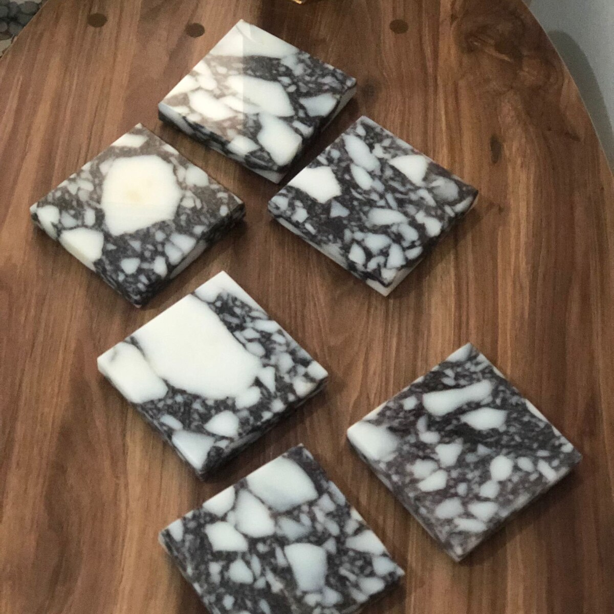 Calacatta Coasters, Italian Marble 100%
