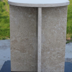 Beige Marble Side Table, End Table, Italian Marble 100% Handmade, Coffe ...