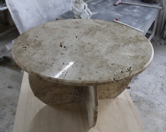 Handmade Travertine Coffee Table: Italy Model Natural Stone