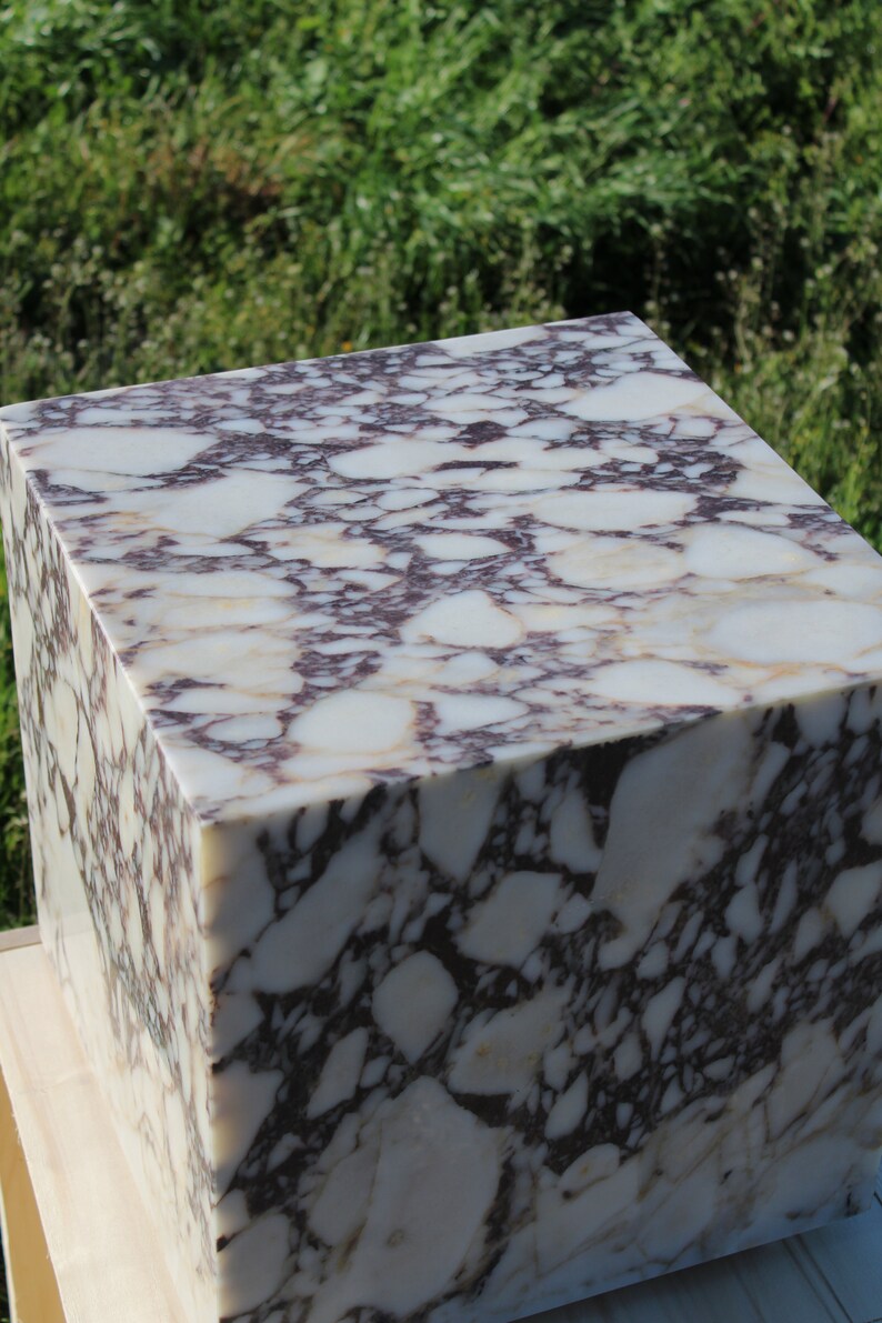 Calacatta Viola Marble side table, end table, italian marble 100% handmade, cube marble, height 40 cm 15.7'' free shipping image 6