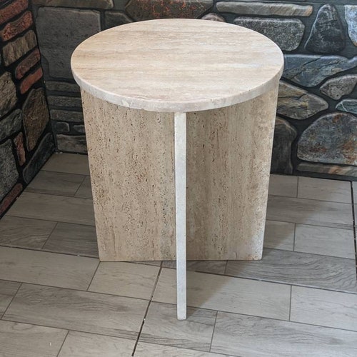 Travertine Marble Side Table End Table Italian Marble 100 Etsy
