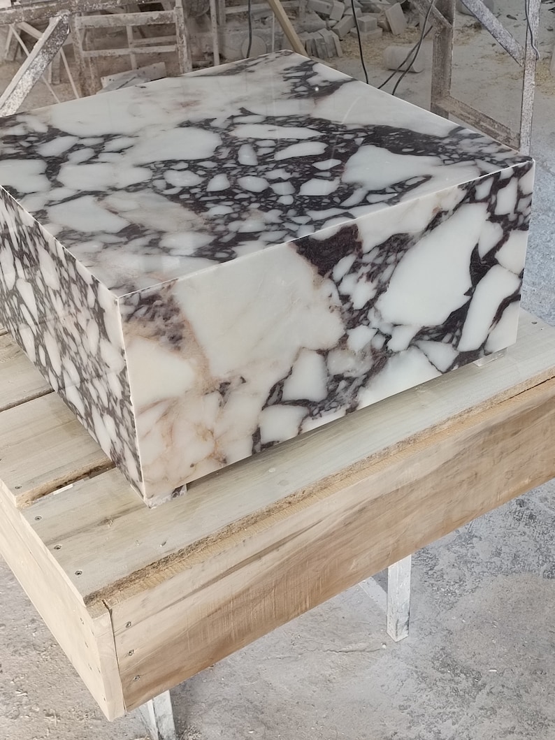 Marble Coffee Table Cube Coffee Table Block Coffee Table Etsy